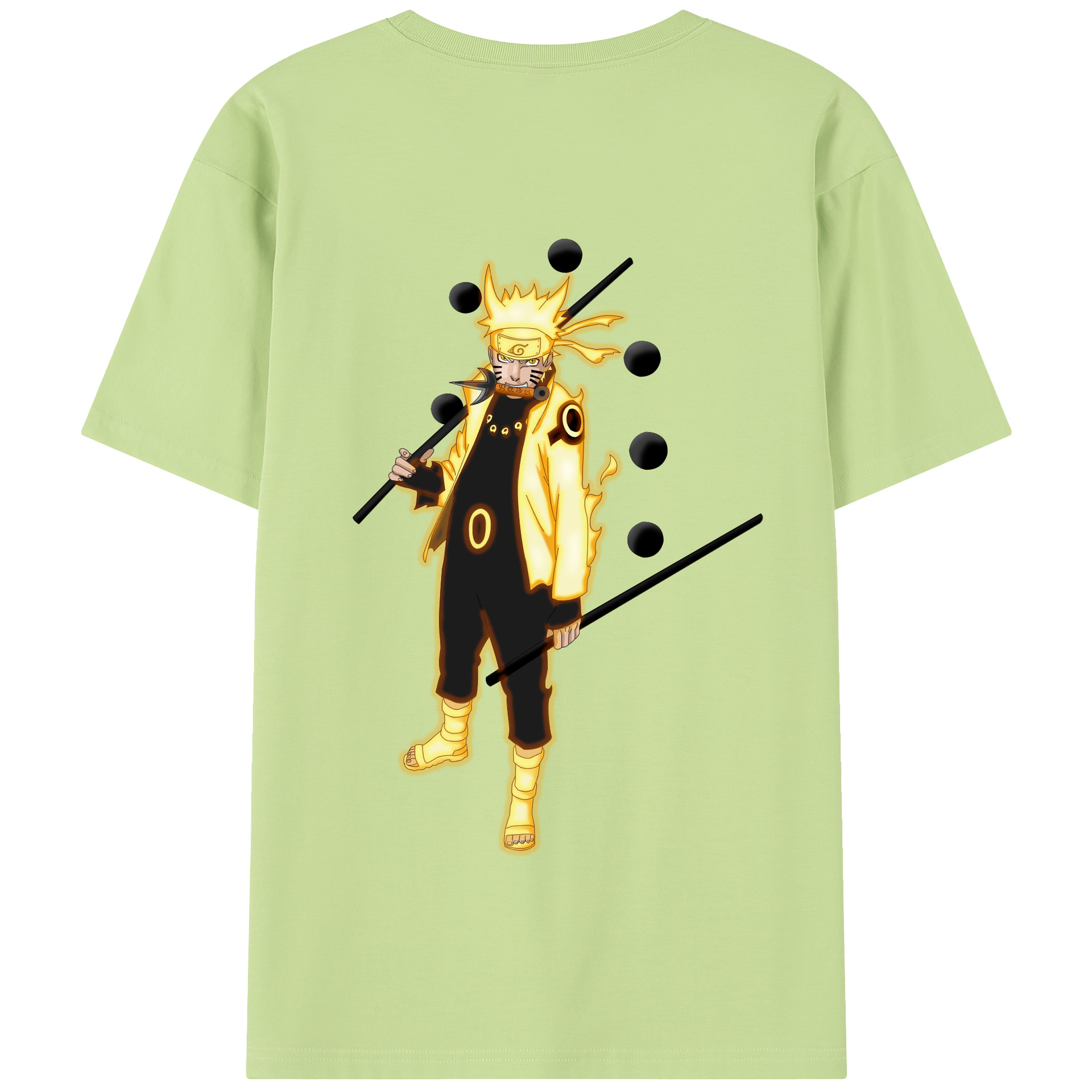 （画像用） NARUTO -ナルト- うずまき ナルト Uzumaki Naruto 綿100％半袖Tシャツ（背面プリント）